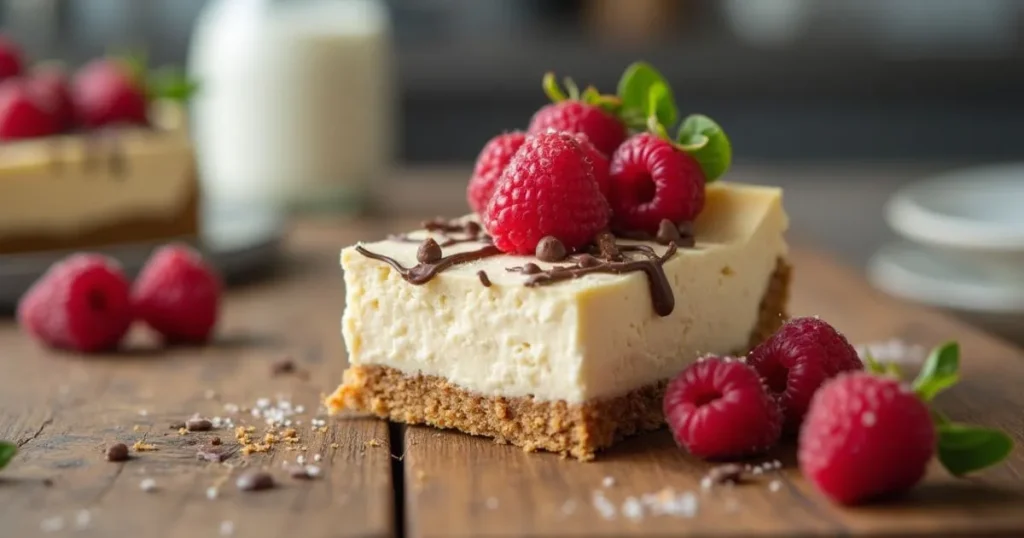 Keto cheesecake slice – easy no-bake recipe with no sugar, creamy and delicious low-carb dessert perfect for keto diet.