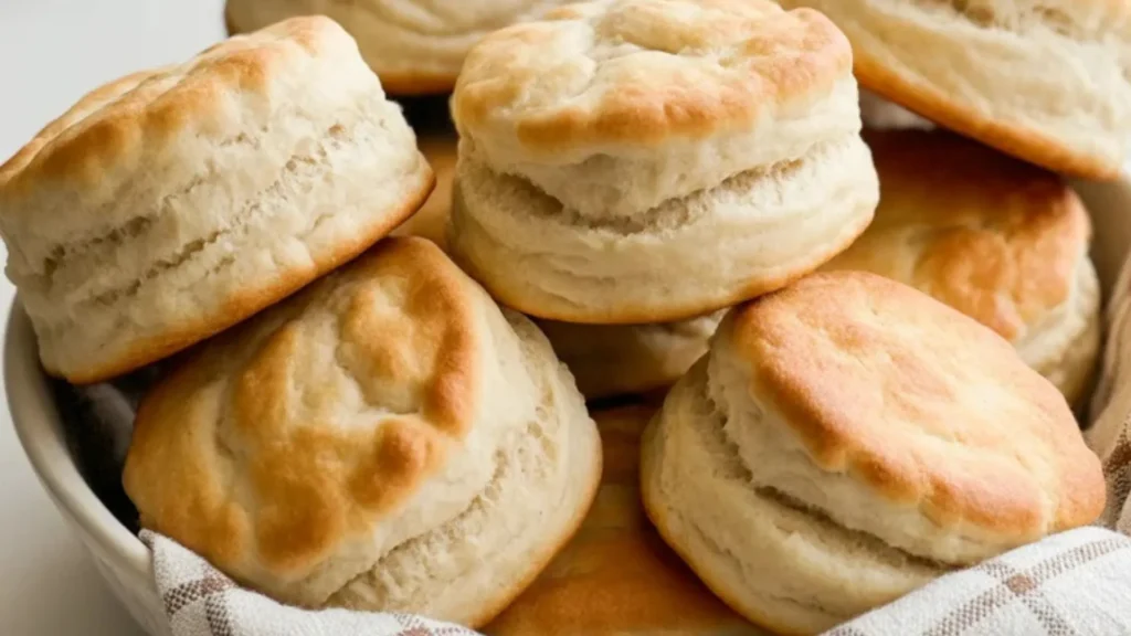 Fluffy and golden gluten free biscuits served on a plate, perfect for any meal.