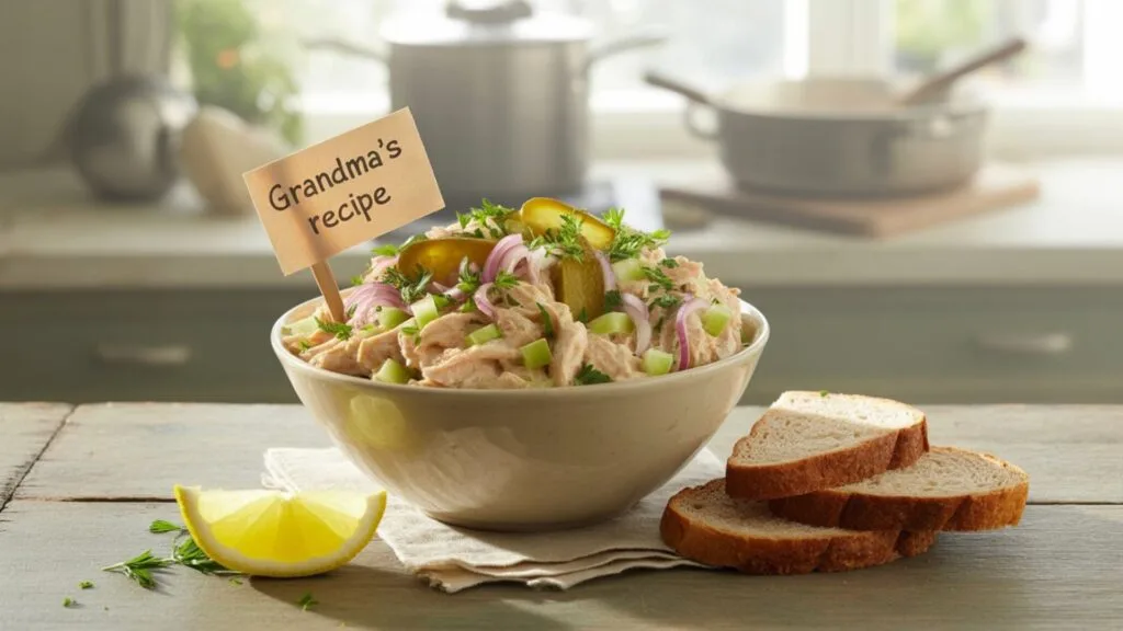 Canned chicken salad recipe served on toasted whole grain bread