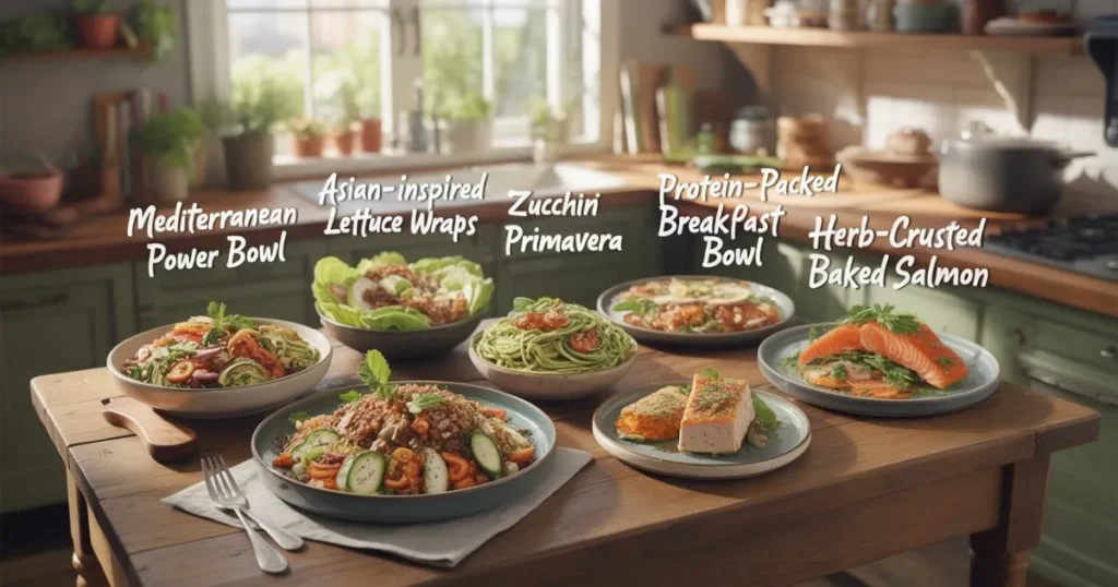 Easy-to-make simple healthy recipes plated beautifully for lunch or dinner