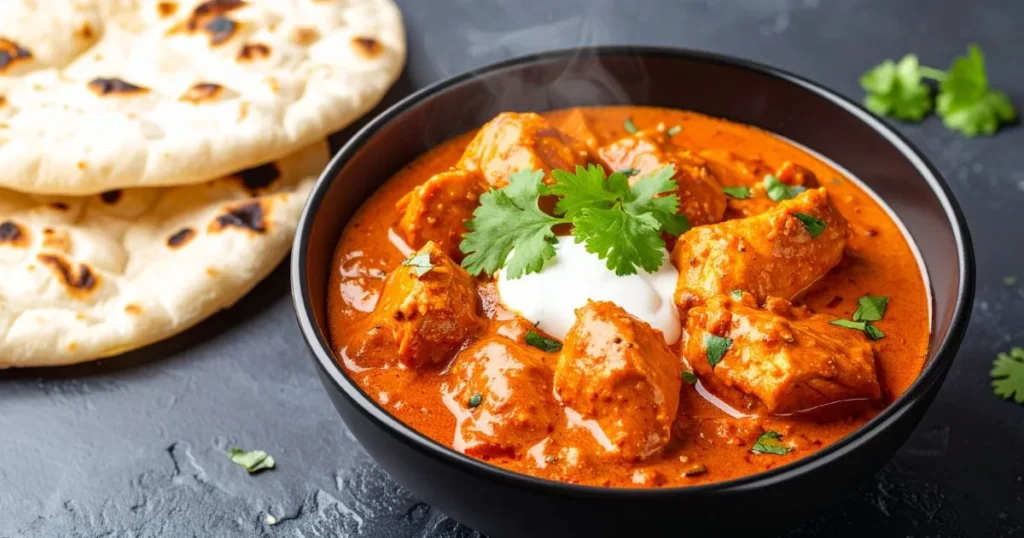 Homemade butter chicken recipe with rich tomato cream sauce