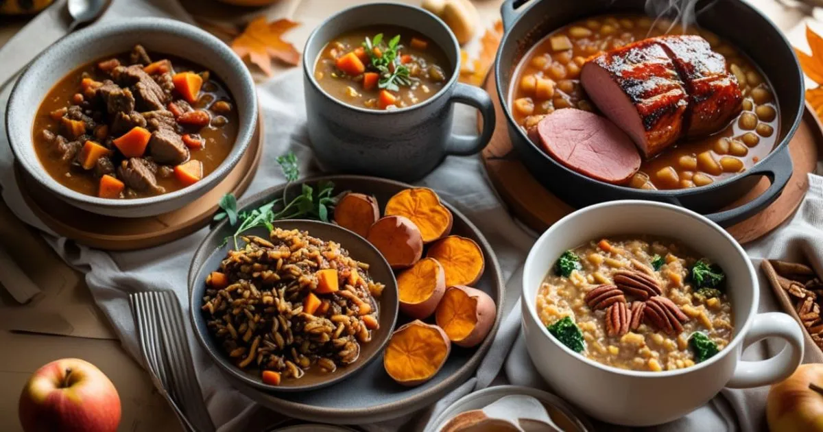 Maple glazed tenderloin with sweet potatoes and herbs, a flavorful dish highlighted in Crockpot Fall Recipes for family meals.