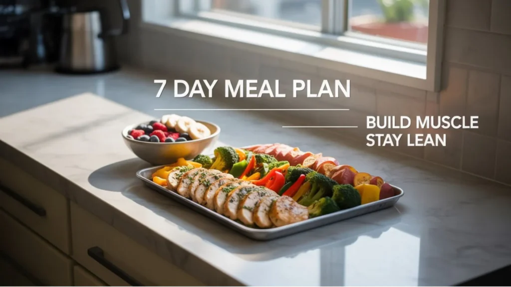 Fitness-friendly 7 day clean bulking meal plan with muscle-building recipes designed for clean, lean bulking