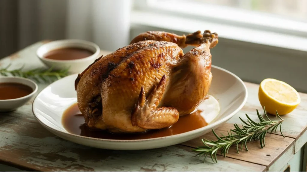 Healthy rotisserie chicken breast sliced to show lean protein with low fat content and high nutritional value