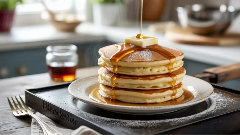 Delicious Blackstone Pancakes From Scratch recipe, soft and buttery pancakes cooked fast on the griddle for a diner-style breakfast.