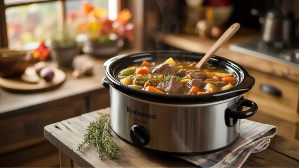 Fall Slow Cooker Recipes with warm, family-friendly dishes like chili, soups, and roasts.
