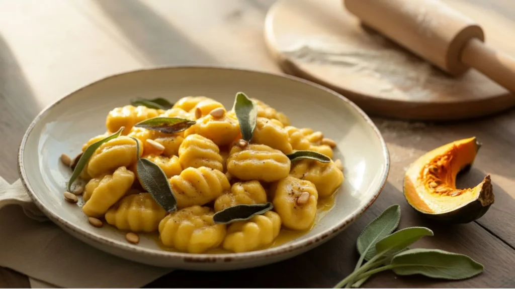 Homemade Pumpkin Gnocchi With Sage Butter Sauce – The perfect autumn comfort dish for any occasion.