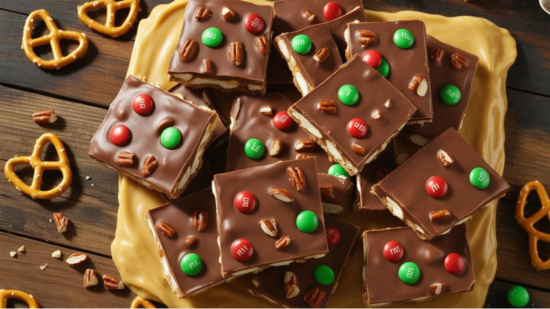 Christmas Crack Recipe With Pretzels – A festive sweet and salty treat topped with melted chocolate and crushed pretzels.