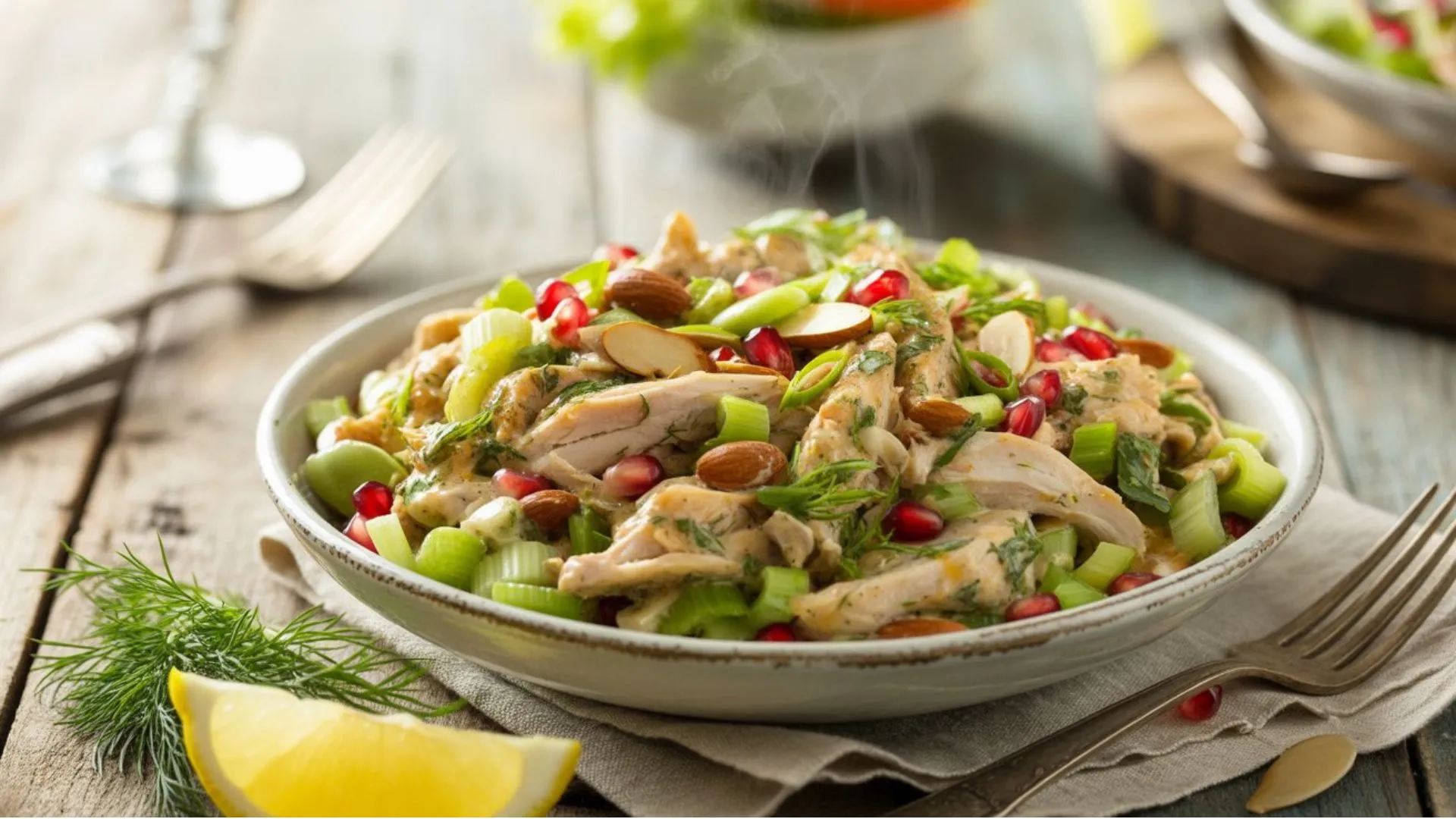 Easy Hot Chicken Salad Recipe served warm and flavorful
