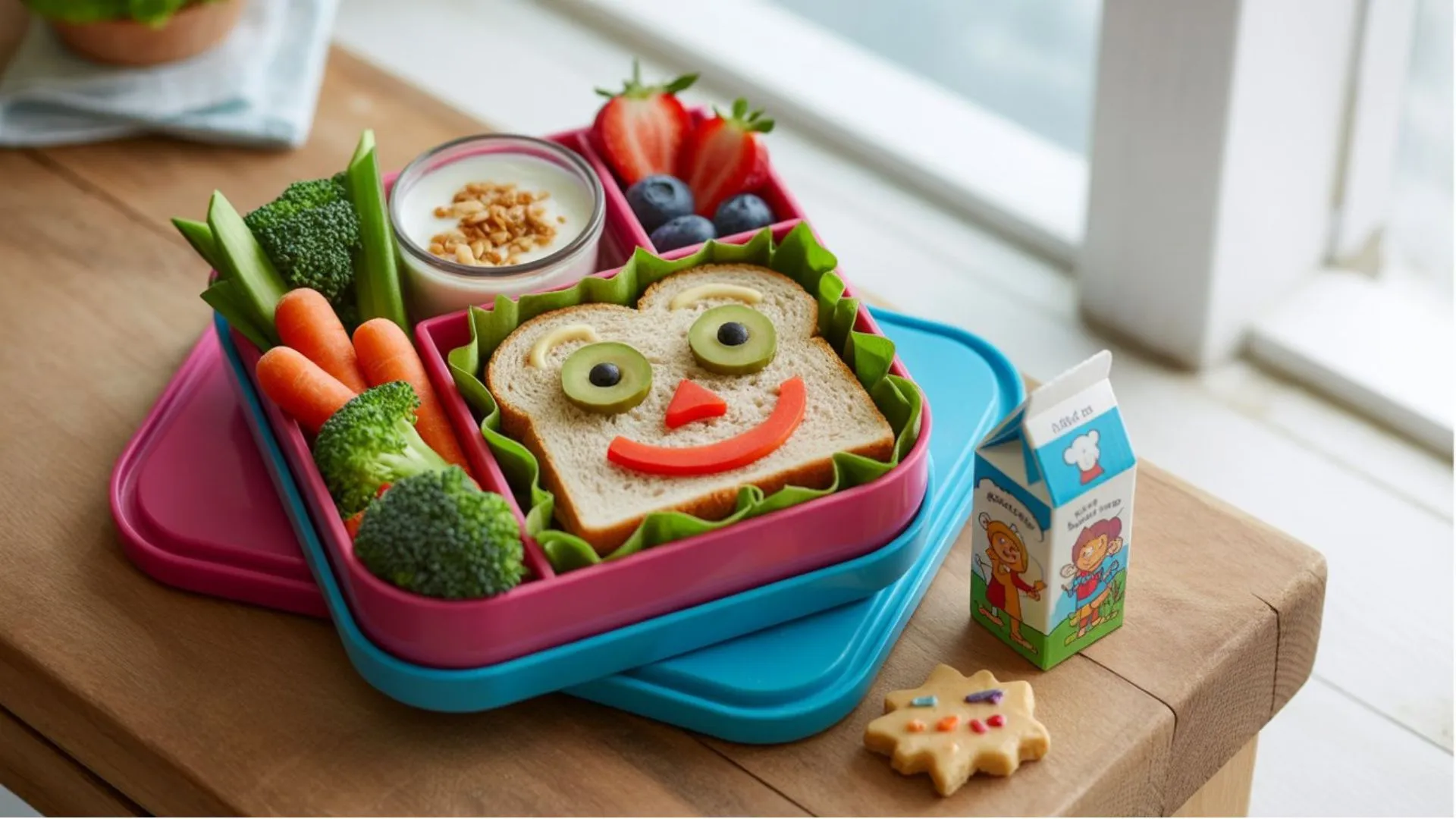 kids lunch box ideas displaying simple, balanced recipes with fresh ingredients perfect for busy parents