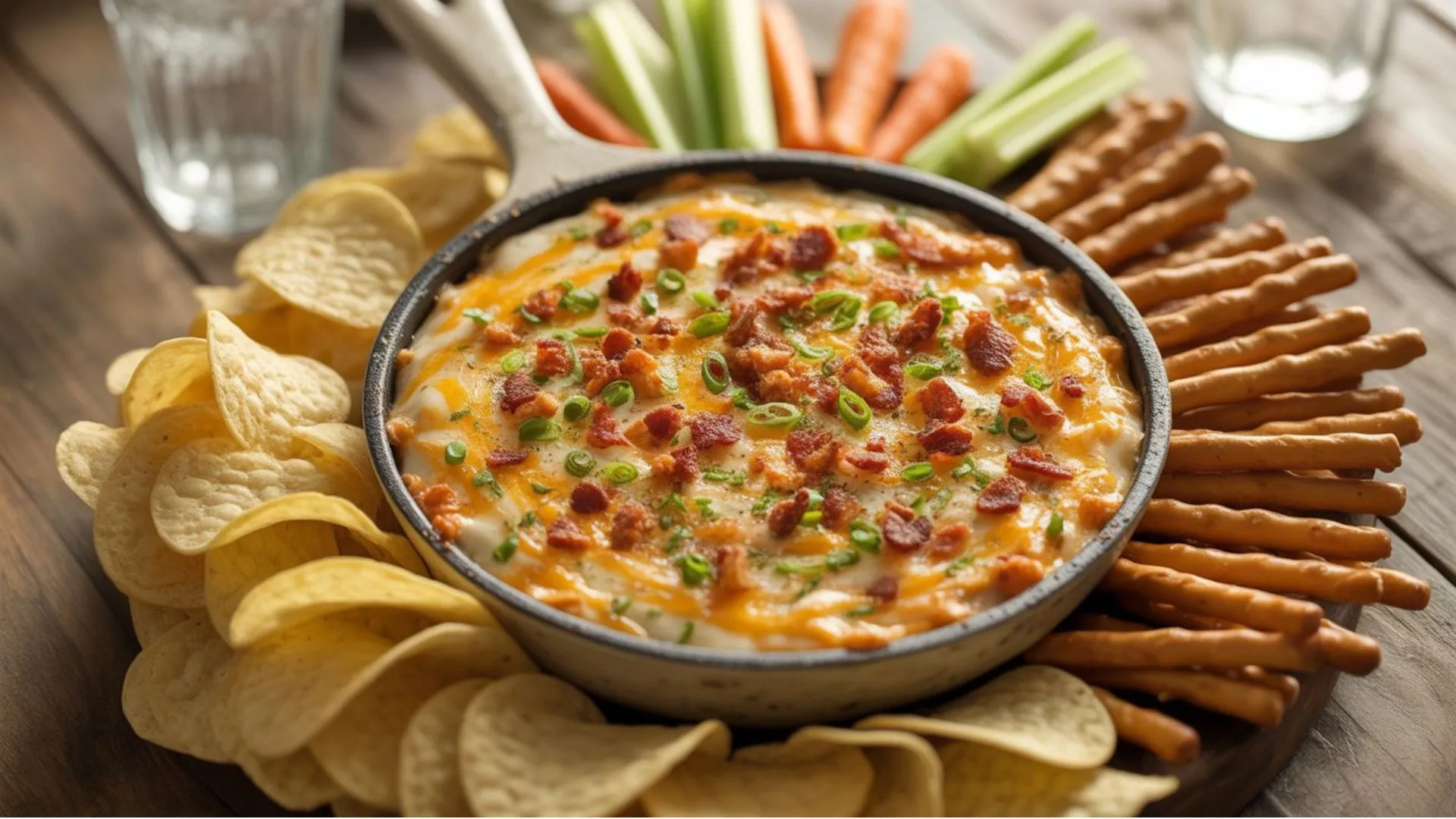Creamy crack dip recipe with cheese, bacon, and ranch served as a party appetizer