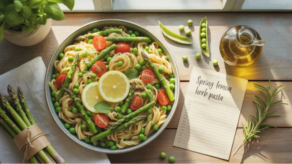 Easy spring supper recipes with salmon, roasted veggies, and fresh salad for a light family meal