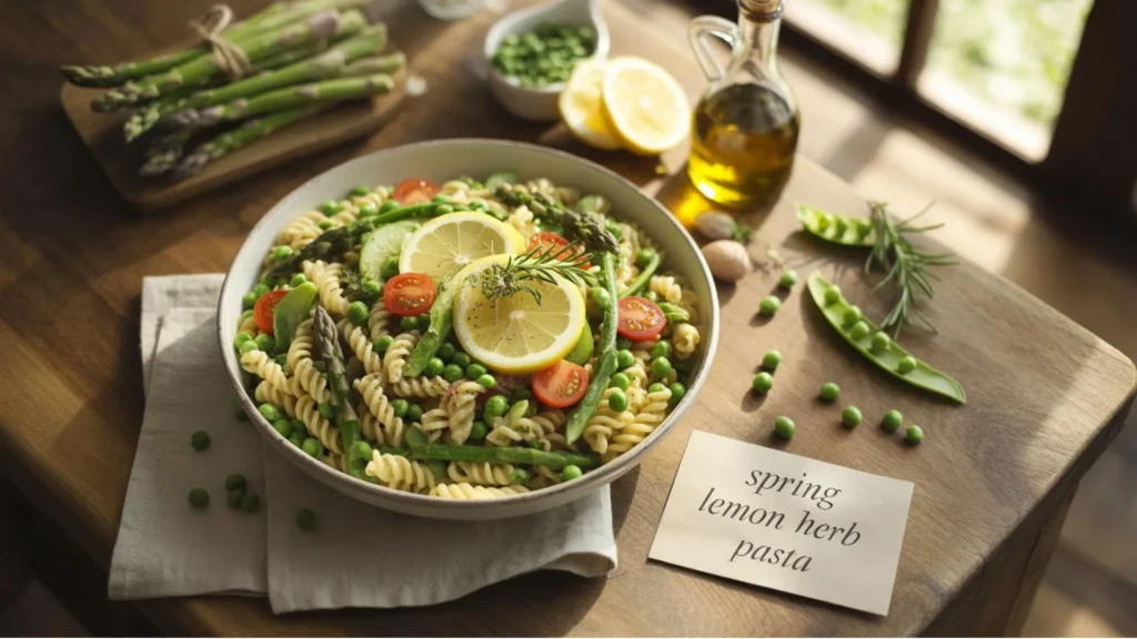 Healthy spring supper recipes showcasing quick chicken skillet, bright greens, and simple seasonal ingredients