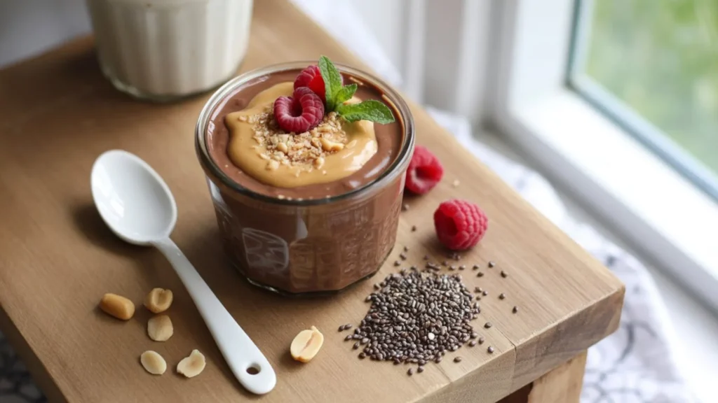 Chocolate Peanut Butter Chia Seed Pudding