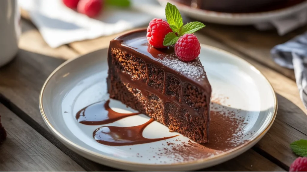 Easy homemade low sugar chocolate cake recipe that is soft, fluffy, and perfect for everyday baking