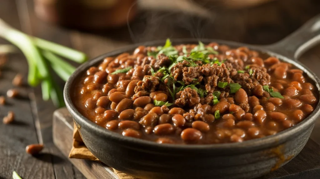 Smoky Chipotle Baked Beans with Ground Beef