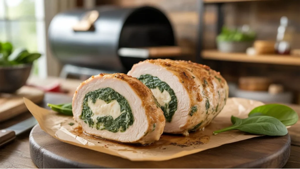 Stuffed Pellet Grill Chicken Breast (Spinach & Cream Cheese)