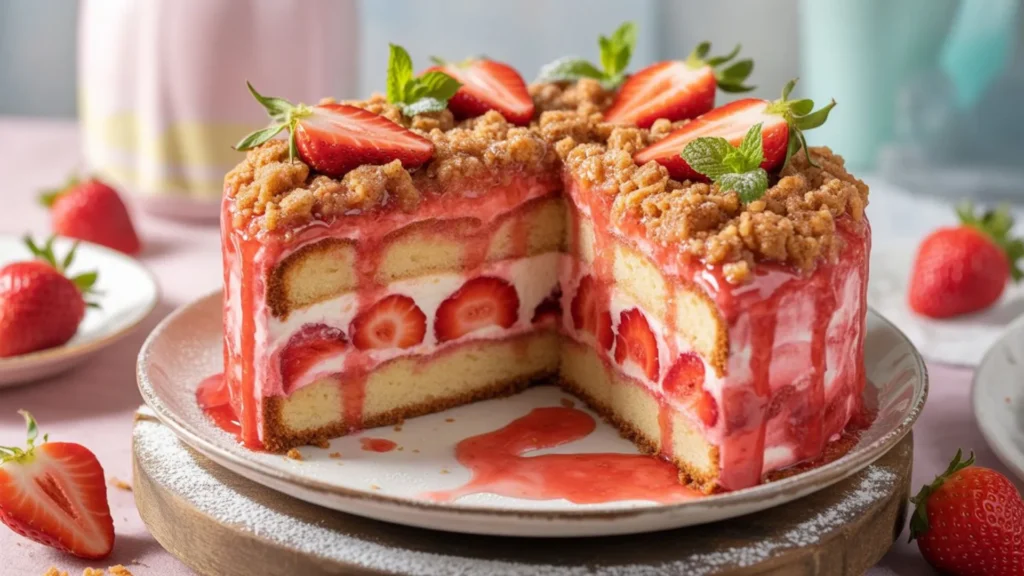 Strawberry Crunch Cake Recipe