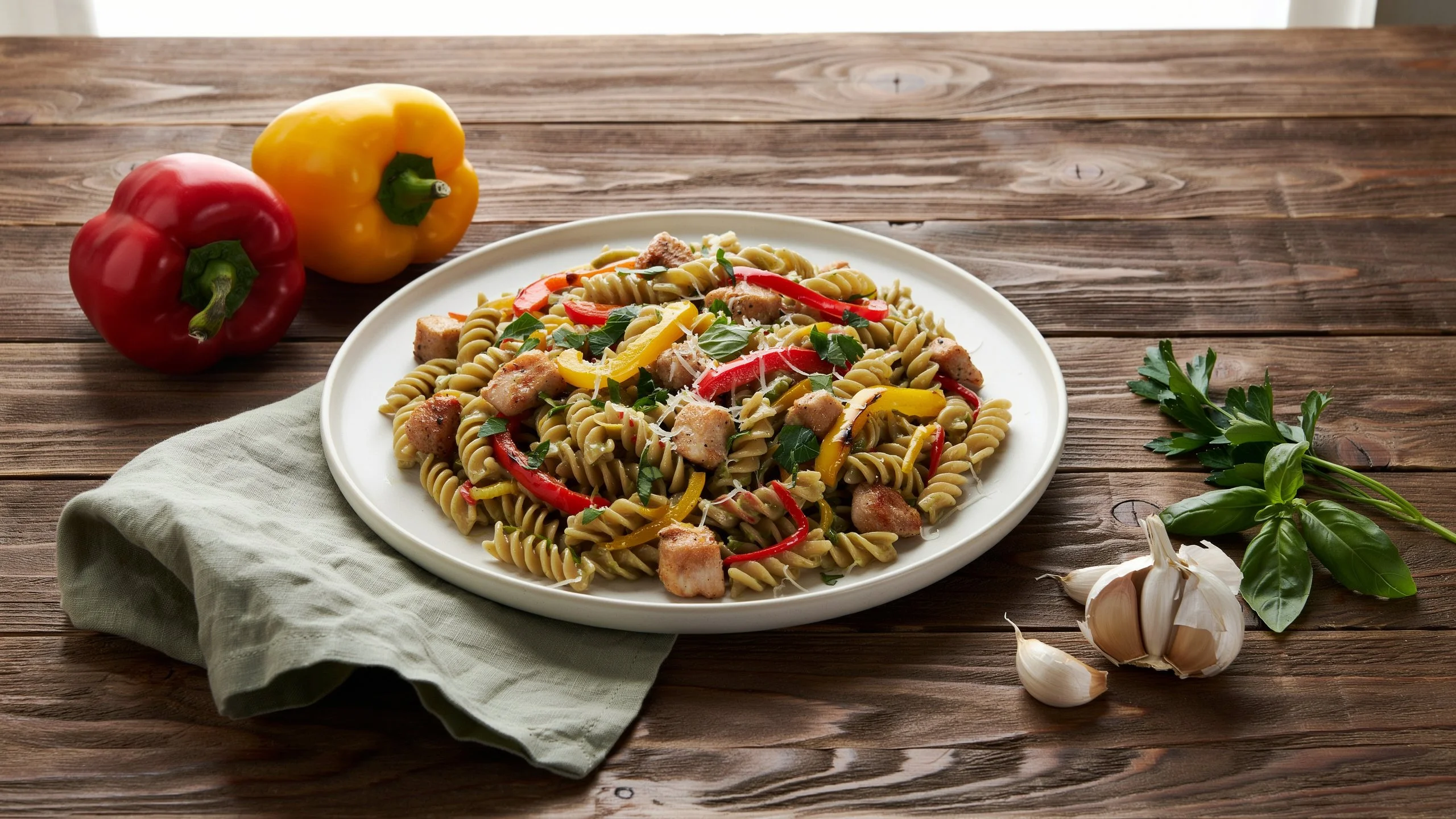 Authentic-rasta-pasta-recipe-with-vibrant-red-yellow-and-green-peppers-for-a-flavorful-Jamaican-inspired-meal