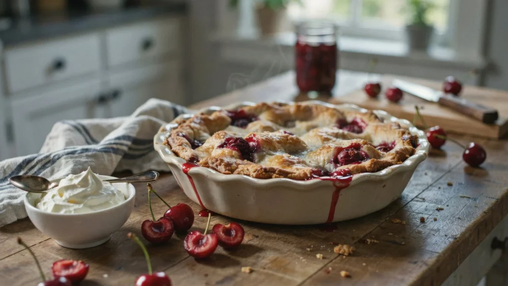 Classic cherry cobbler from scratch