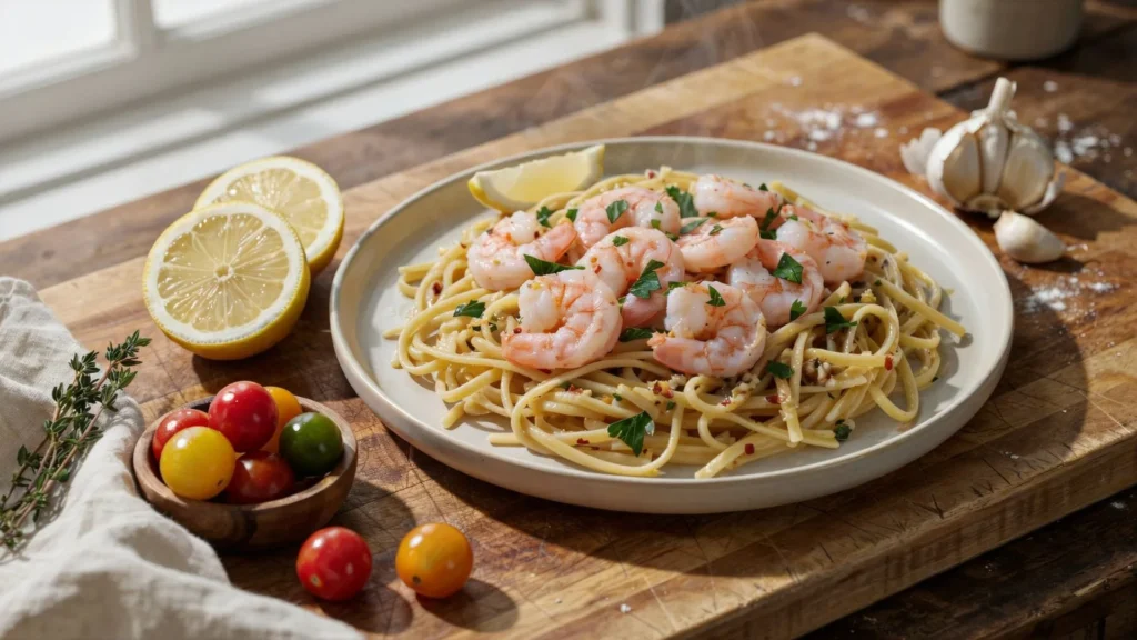 Easy Shrimp Scampi Pasta made with succulent shrimp, flavorful garlic butter, and pasta, perfect for a quick family dinner recipe.