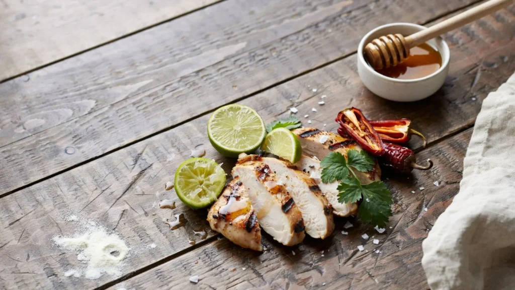 Homemade honey chipotle chicken coated in a sticky sweet-and-spicy chipotle glaze