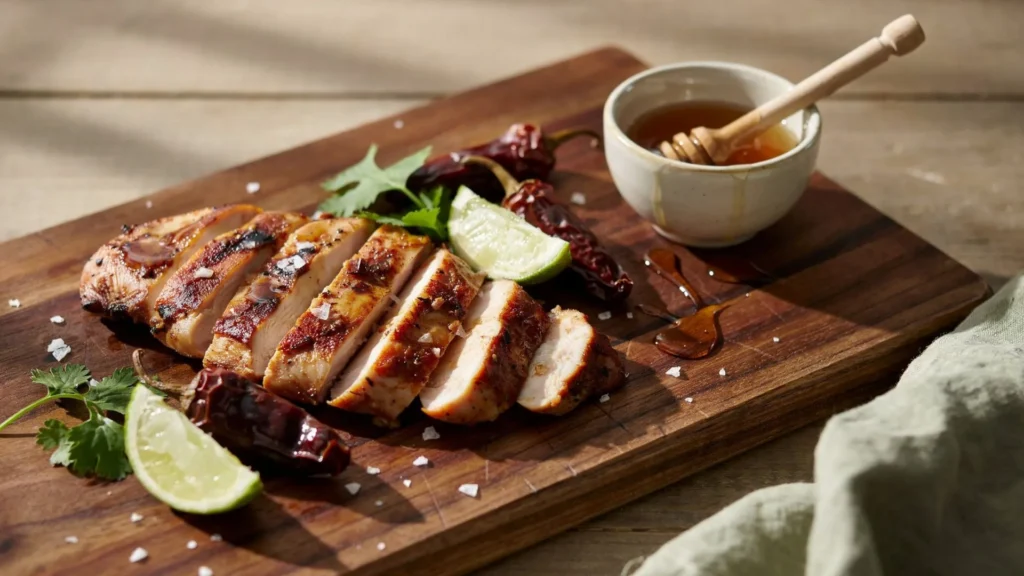 Juicy honey chipotle chicken featuring a spicy chipotle marinade and caramelized finish