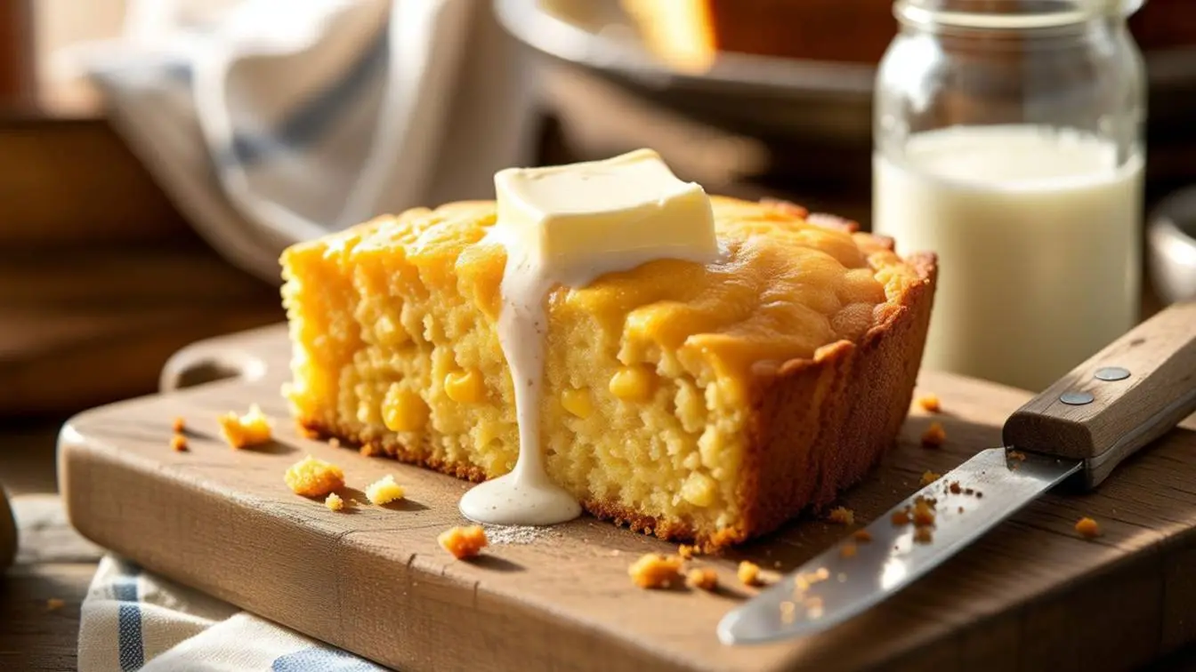 Easy Buttermilk Cornbread recipe with a fluffy interior, crispy golden crust, and rich buttery flavor, perfect as a Southern side dish