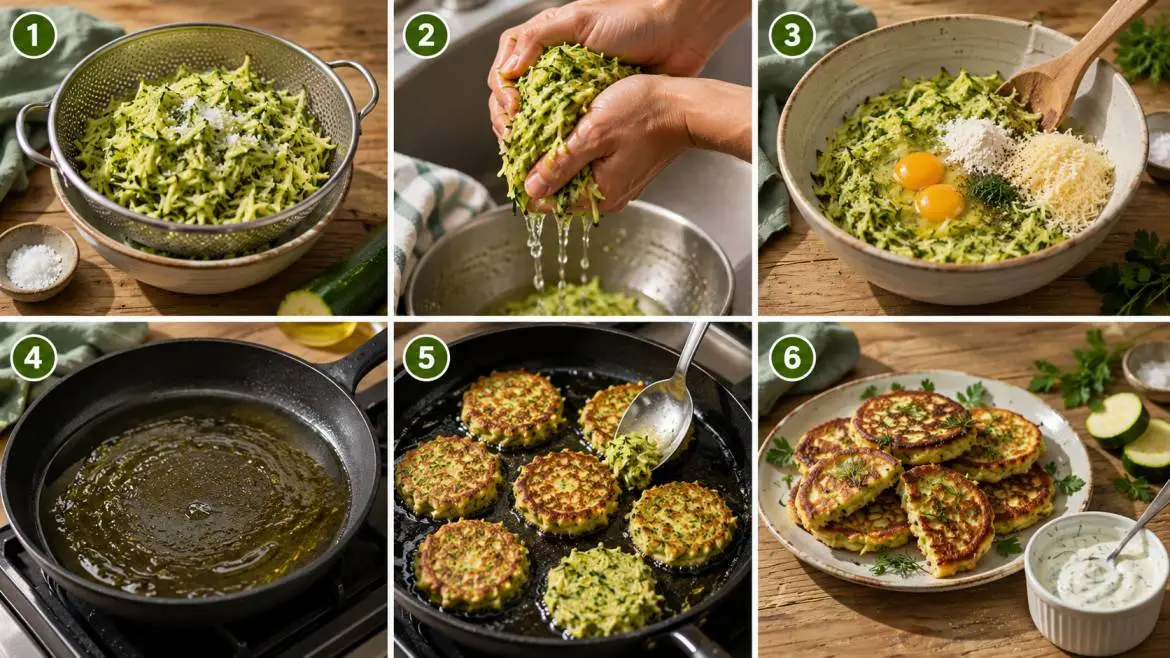 Step-by-Step Crispy Zucchini Fritters Recipe
