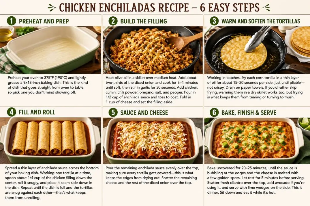 step by step chicken enchiladas recipe