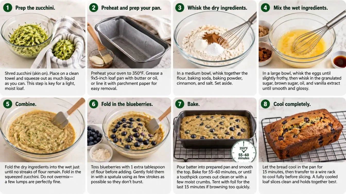 Step-by-Step Blueberry Zucchini Bread Tutorial