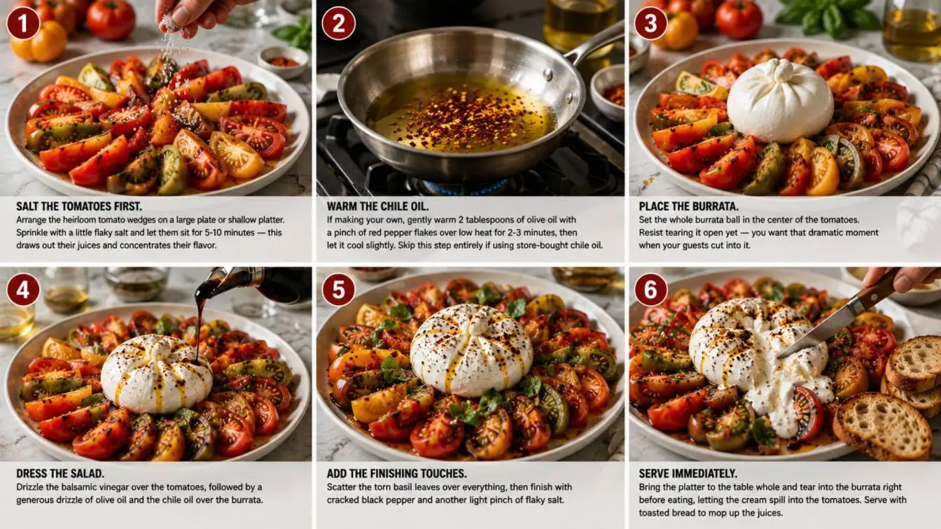 Step-by-Step Heirloom Tomato Burrata Salad