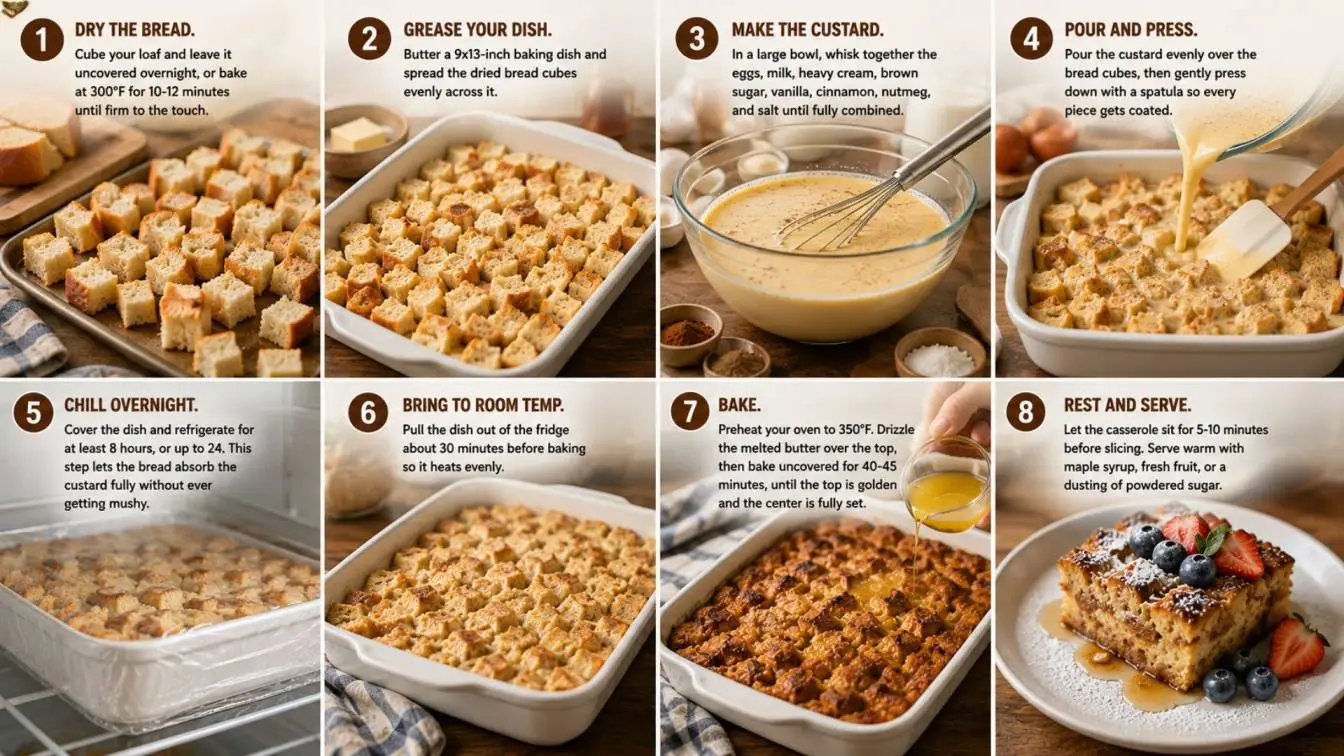 step by step french toast casserole recipe